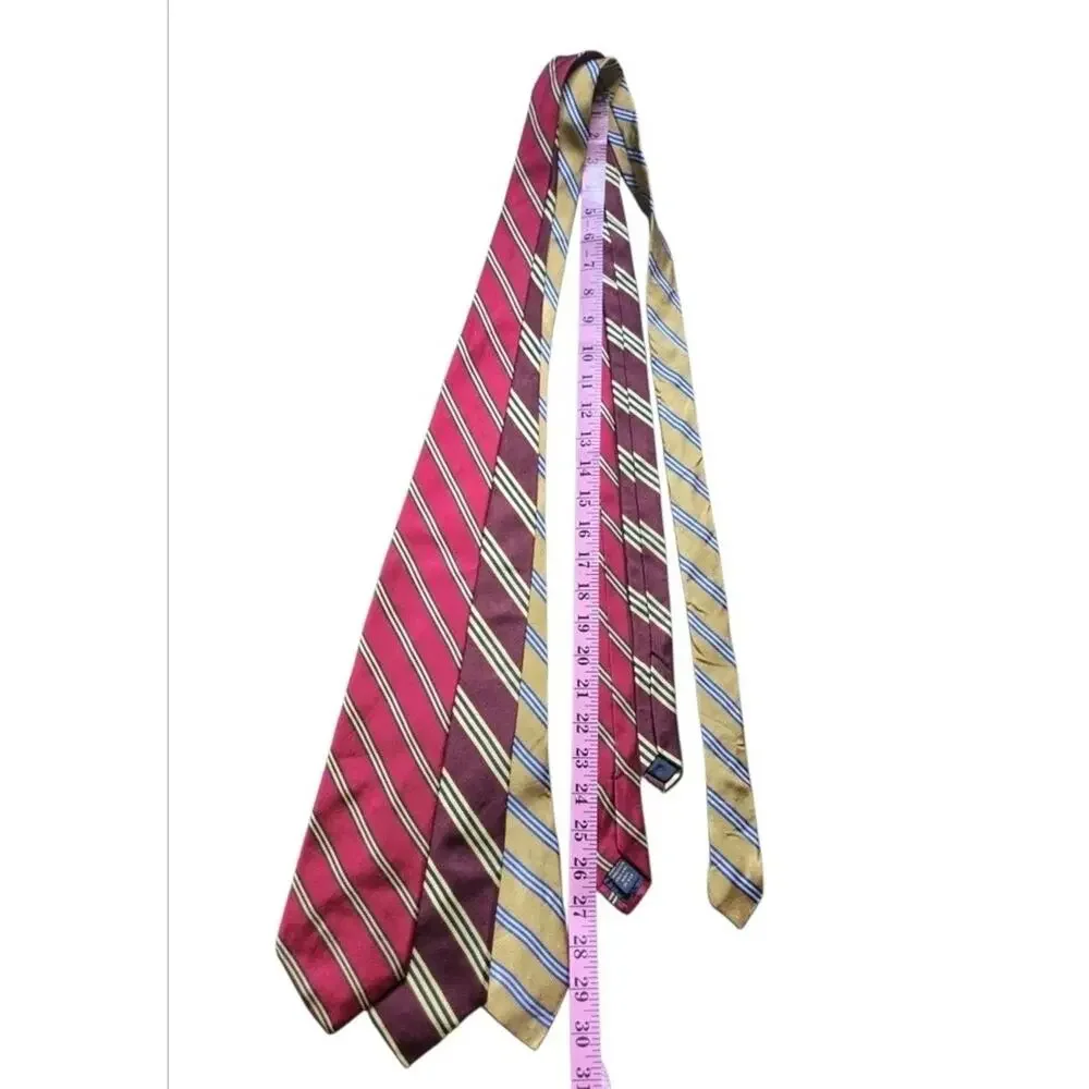 Lot 3 Brooks Brothers Makers 100% Silk Regimental Stripe Repp Neckties Preppy